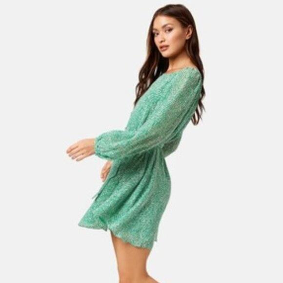 Traffic People Dresses & Skirts - Traffic People Lily Green White Mini Dress Size XS